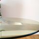 Sellette tripode en chrome et verre fumé, double étages, Design, 1970