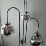 Lampadaire vintage 3 globes argentes