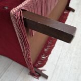 1970s, Danish 2-seater sofa, cherry-red furniture velour.