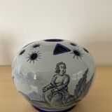 Vintage Nevers earthenware flower vase