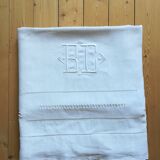 Old linen embroidered sheet