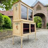 Louis xvi xviii eme century painted wood showcase