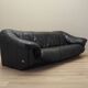 Black leather sofa, Italian design, 1960s, production: Italy