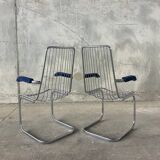 Pair of vintage chrome chairs from the 1970s