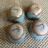 Series of 4 sandstone bowls