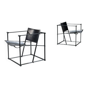 Paire de fauteuils cubiques - van