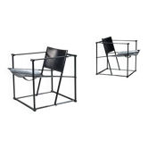 Radboud van Beekum FM61 pair of cubic lounge chairs Pastoe Netherlands 1980