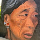 Portrait of a face marked by time