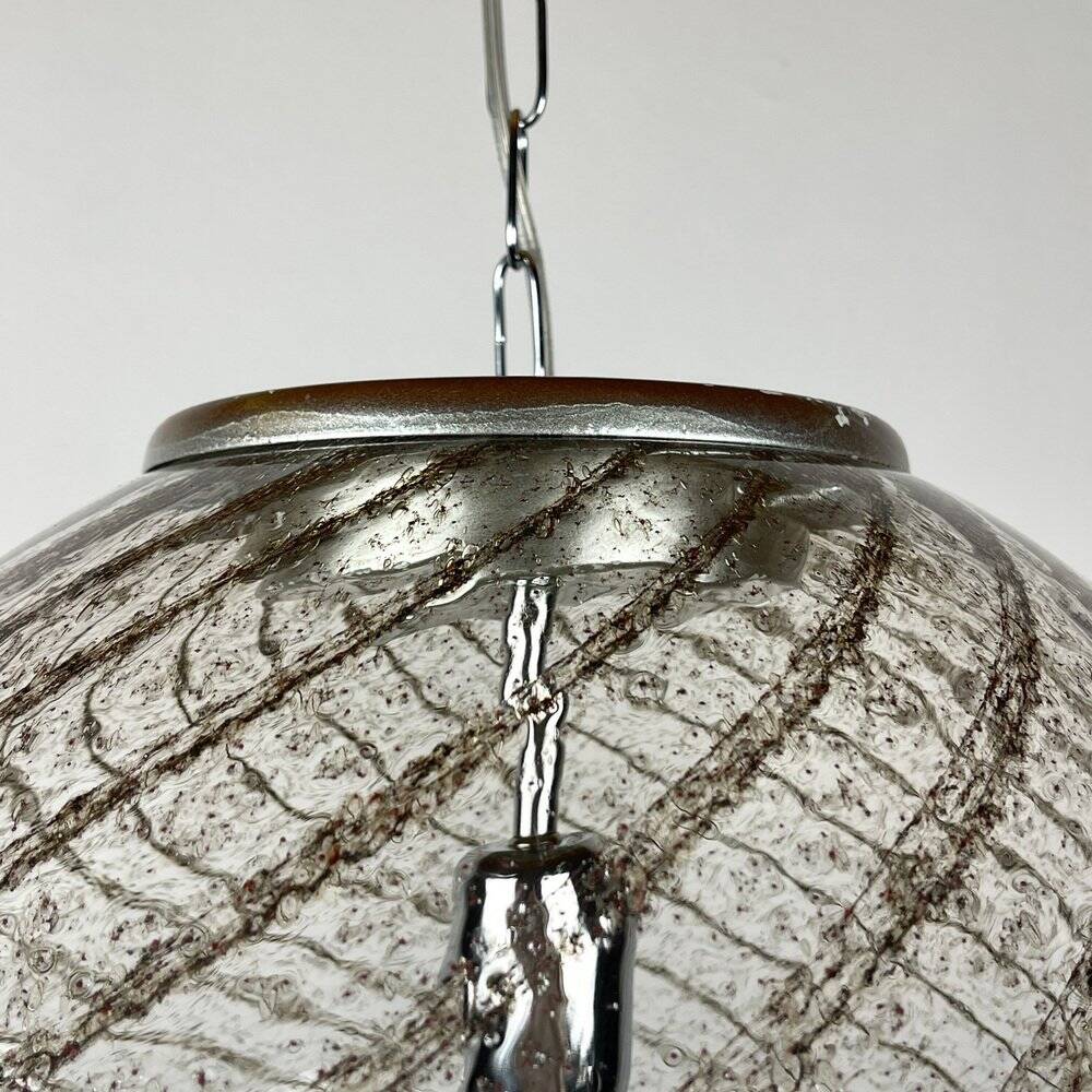 Vintage swirling Murano glass pendant lamp La Murrina, Italy, 1970s