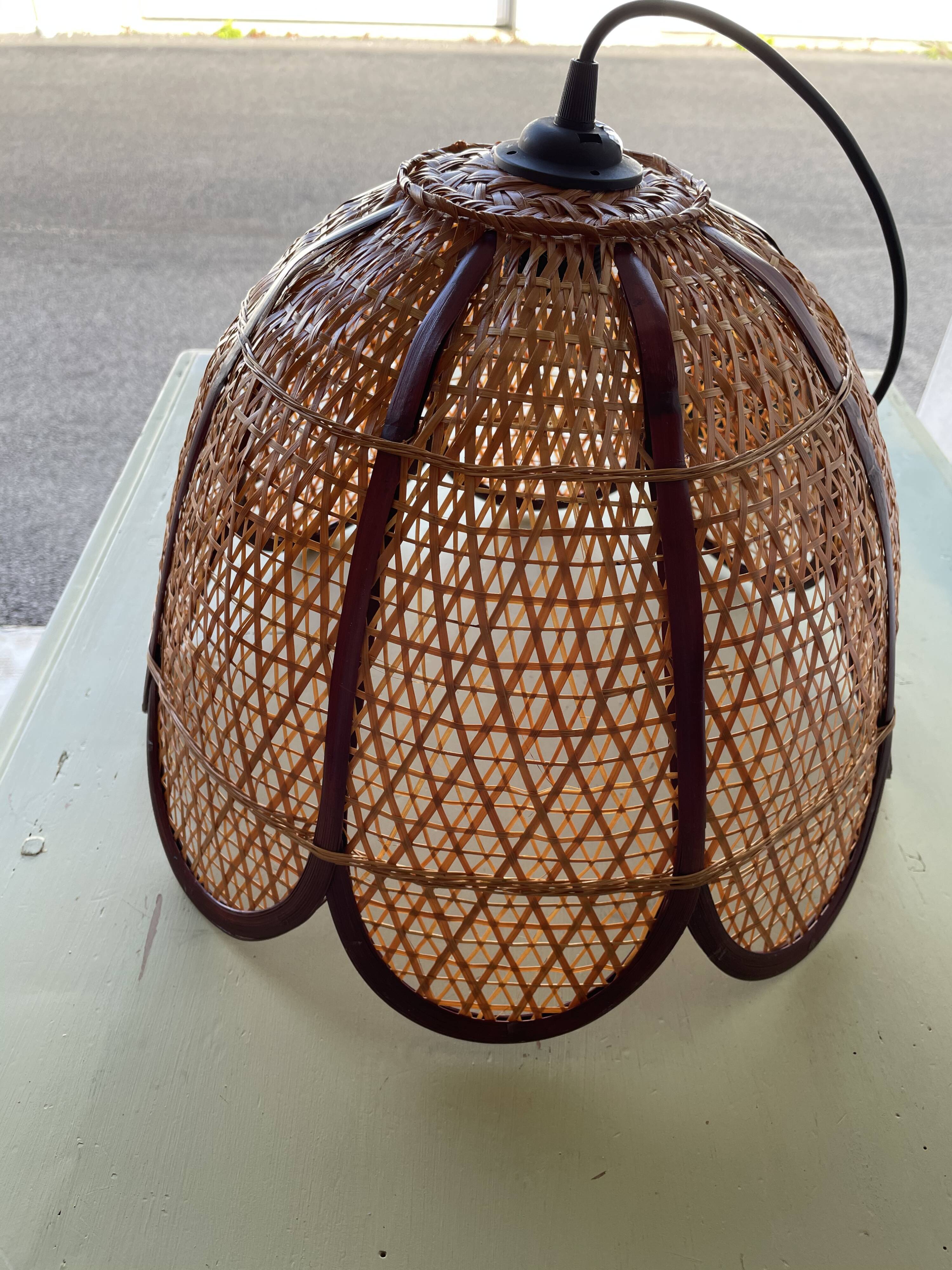 Vintage rattan flower hanging
