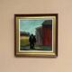 Swedish Oil on panel "man standing" by Svan Grandin, Vintage & Framed 40×38cm