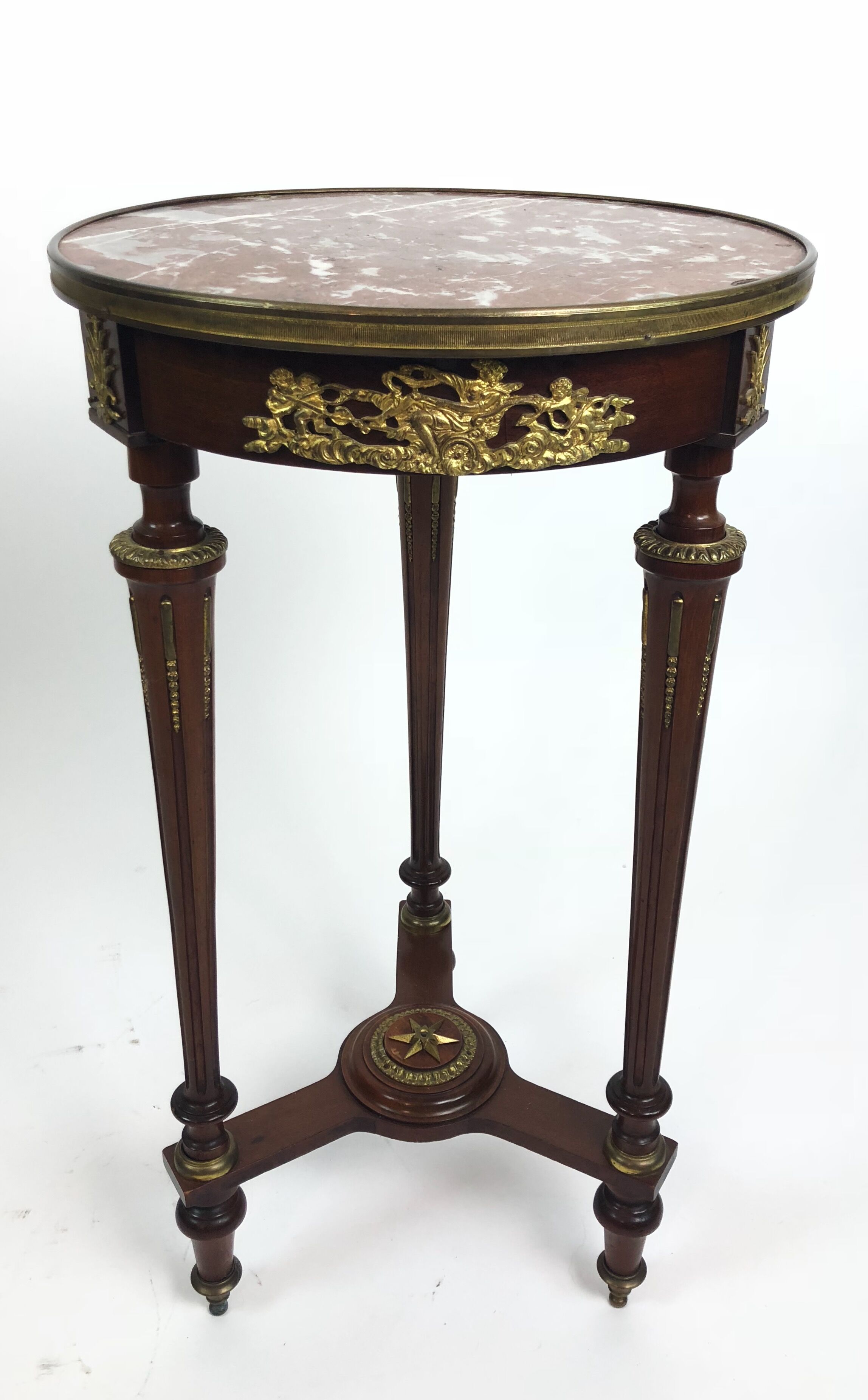 Side table Napoleon III wooden decorated with bronze