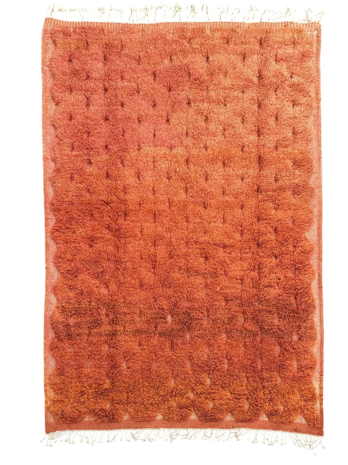 Naraja/ Mrirt Berber rug in orange natural wool