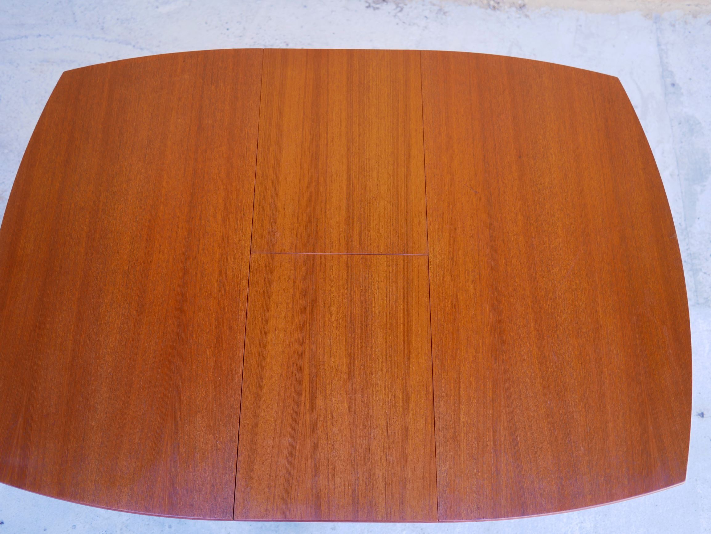 Scandinavian dining table extendable teak by Henry Walter Klein