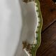 Vintage large rectangular green serving platter with Limoges gilt trim