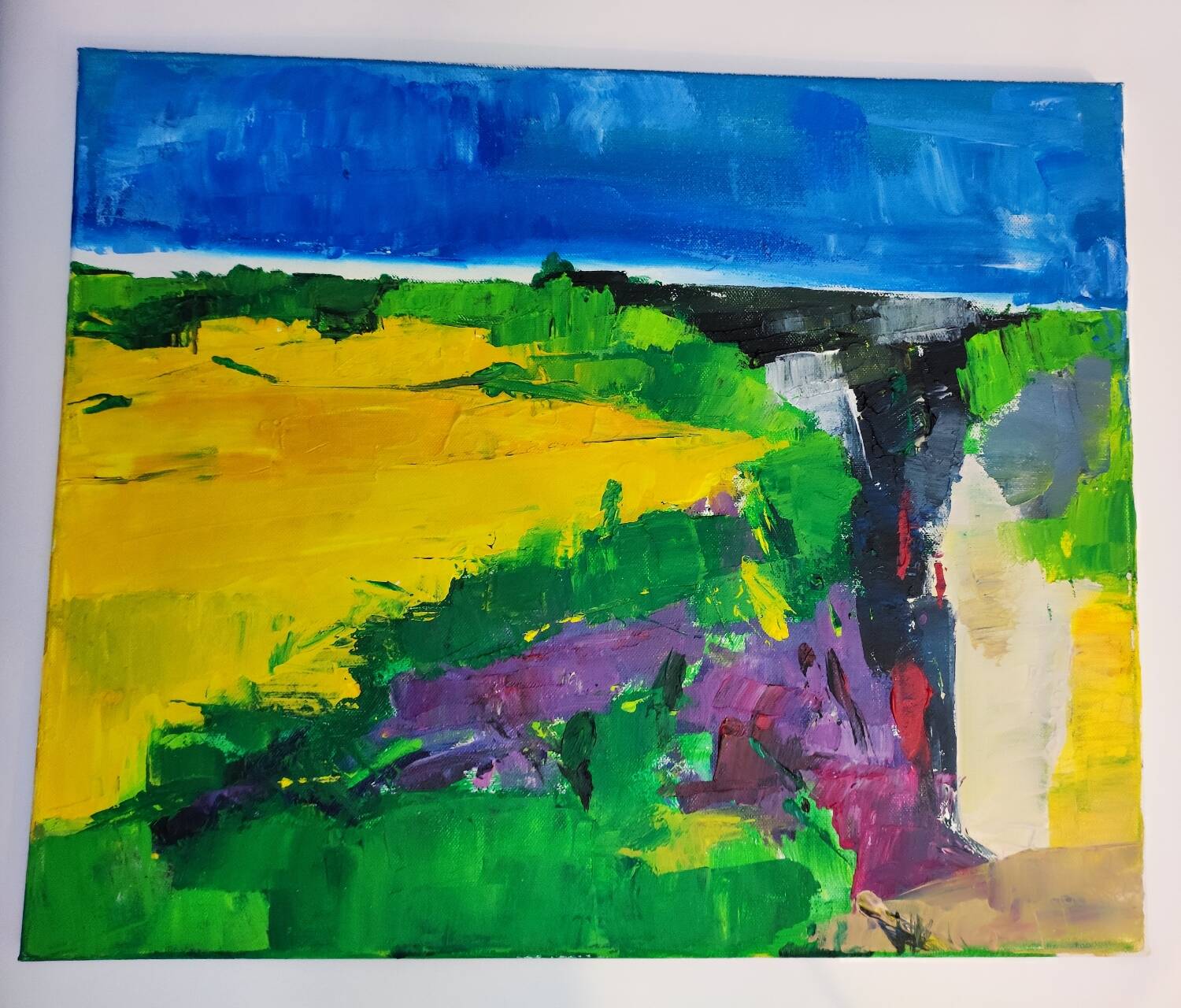 Modern landscape painting of Provence