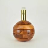 Lampe de table moderniste en bois de pin, années 1970