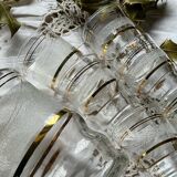 1950 liqueur service in sandblasted granite glass