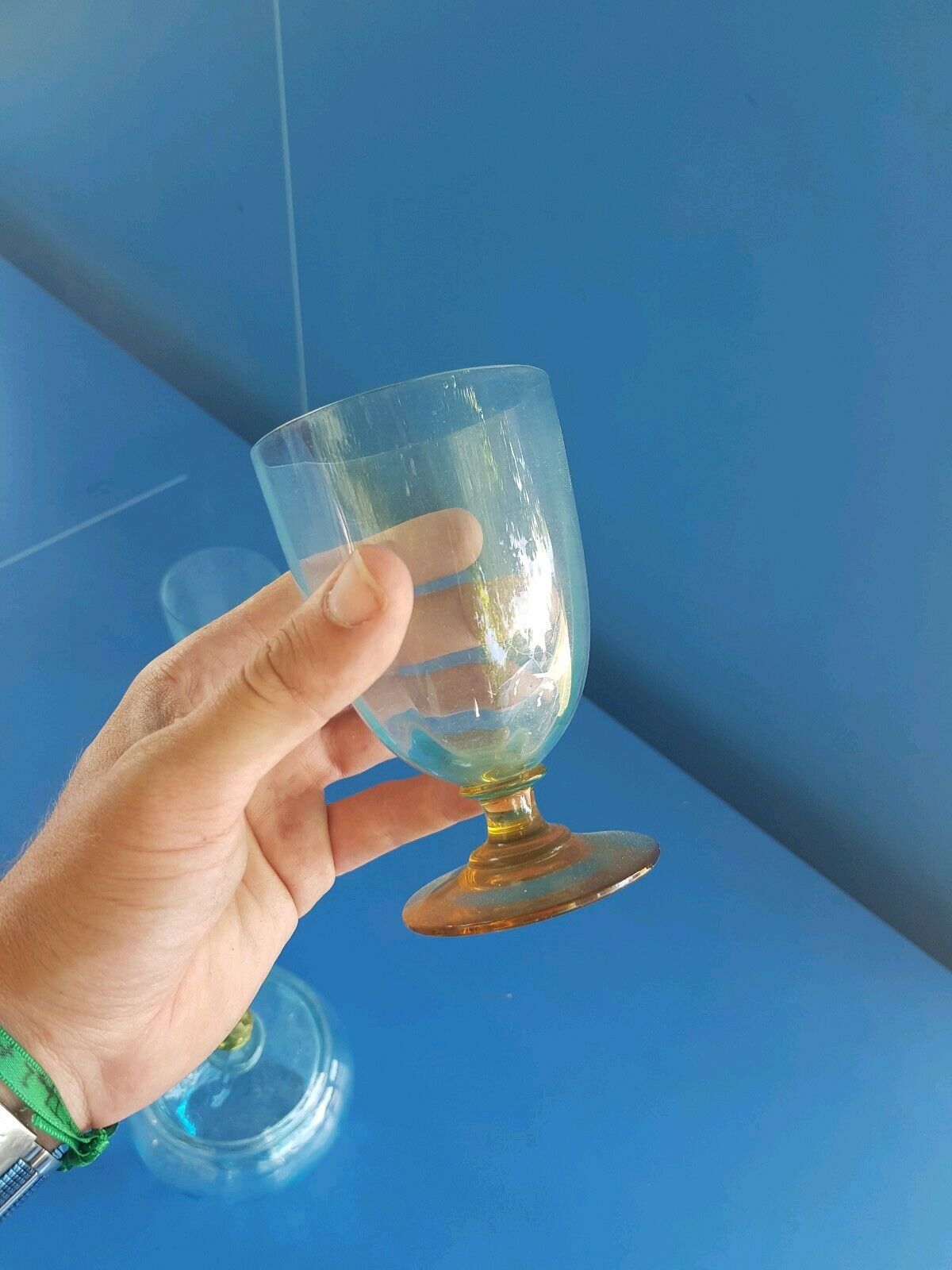 Blue crystal milk service set