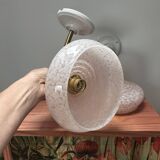 Pair of pink globe wall lights
