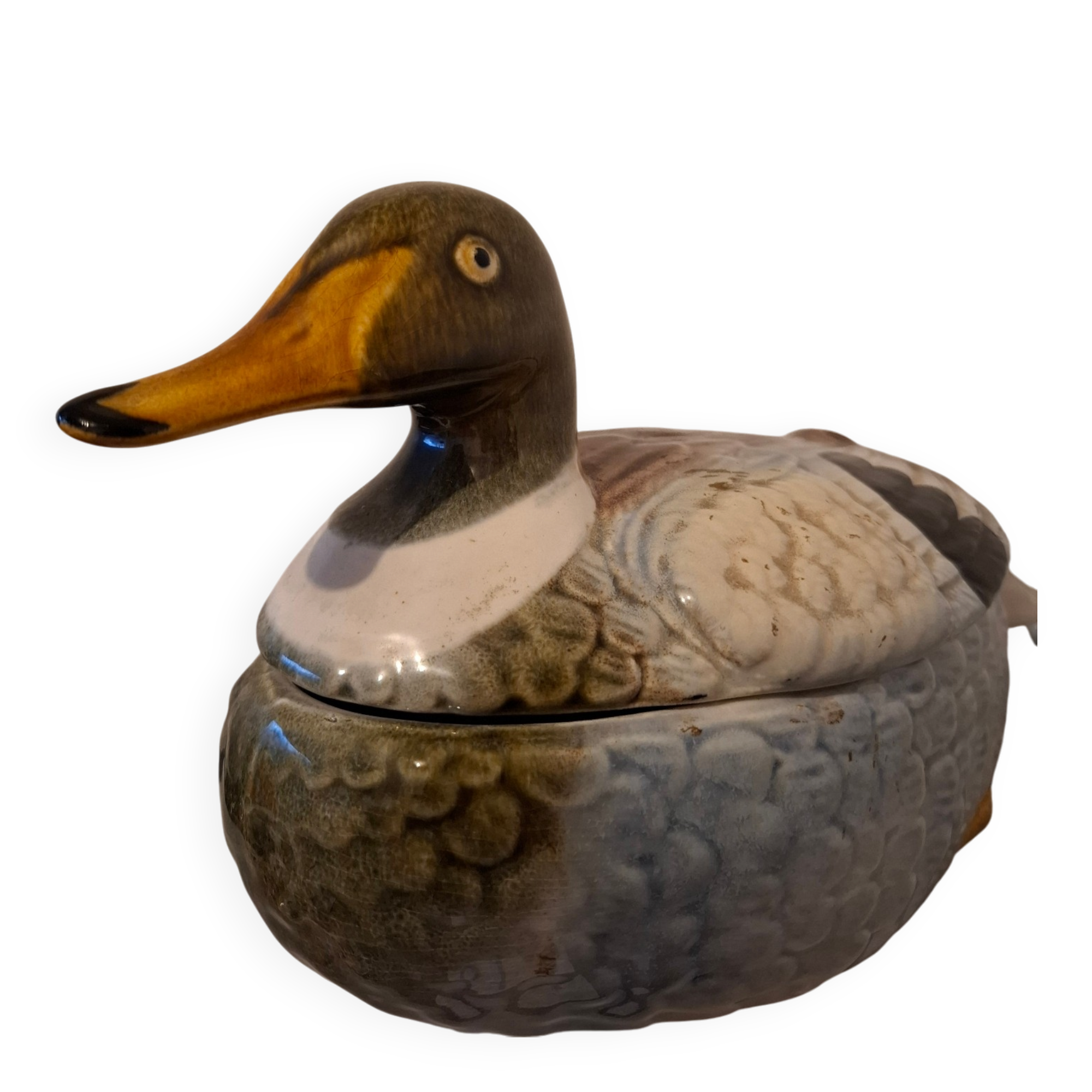 Old ceramic duck signed Caugant