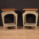 Pair of painted design bedside tables from the 80s