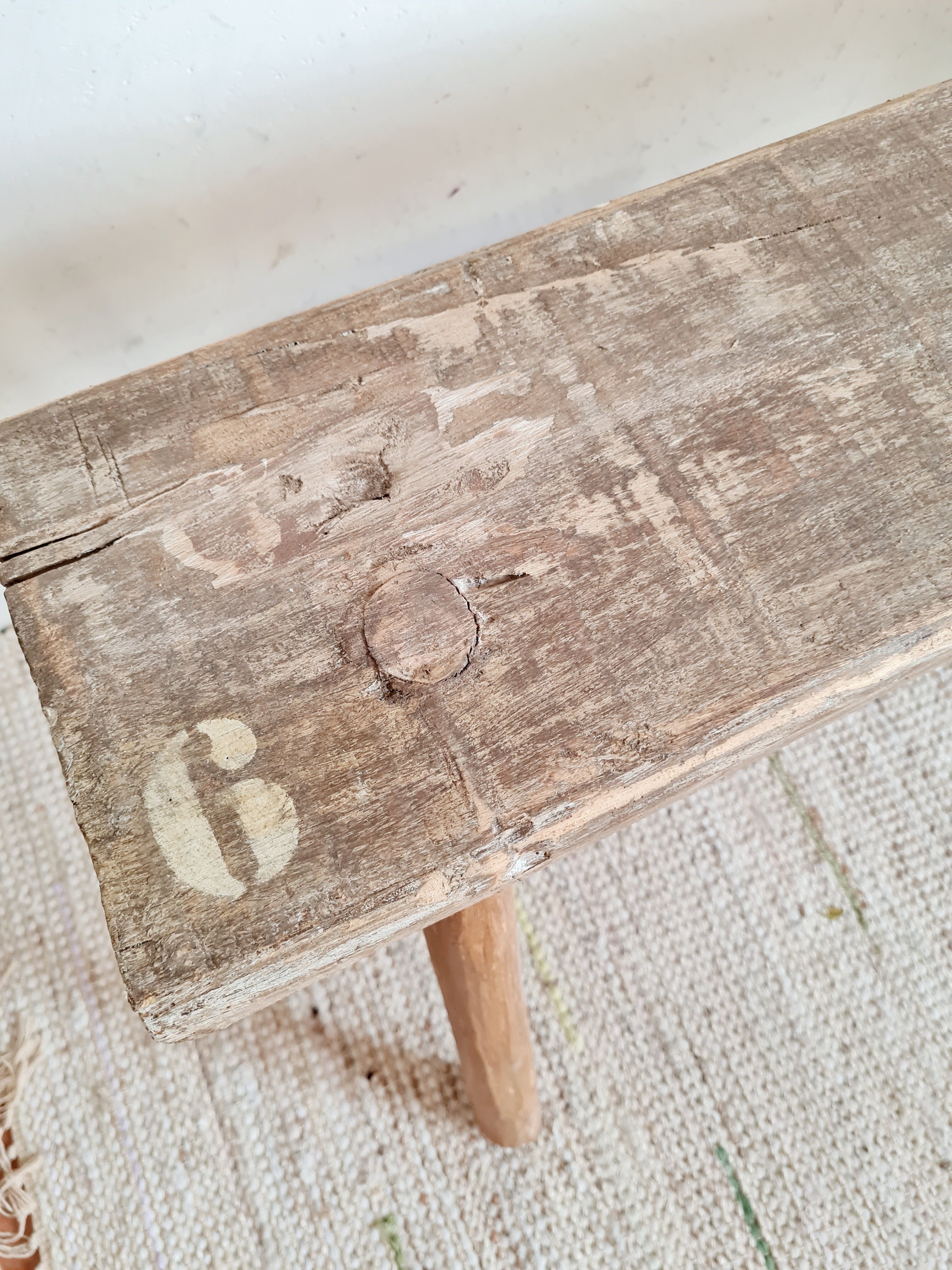 Old patinated farm bench