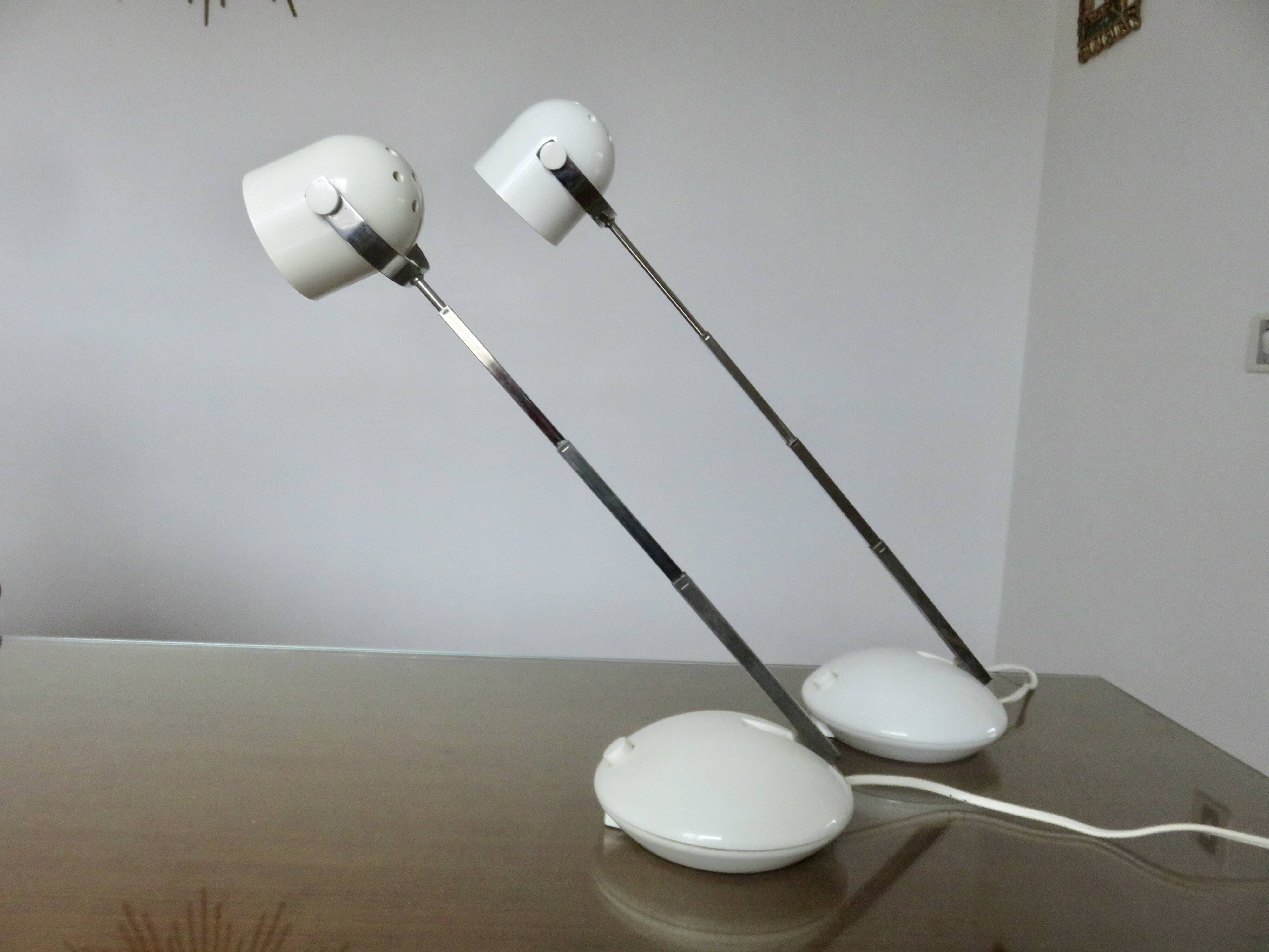 Paire de lampes space age télescopiques 1970