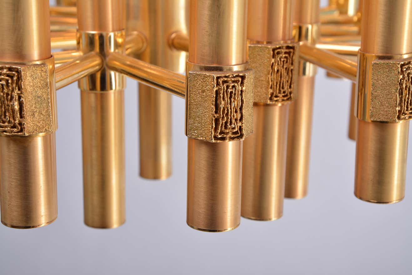 Golden chandelier by Angelo Brotto for Esperia Italia