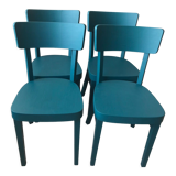 Series of 4 chairs bistrot bleu canard