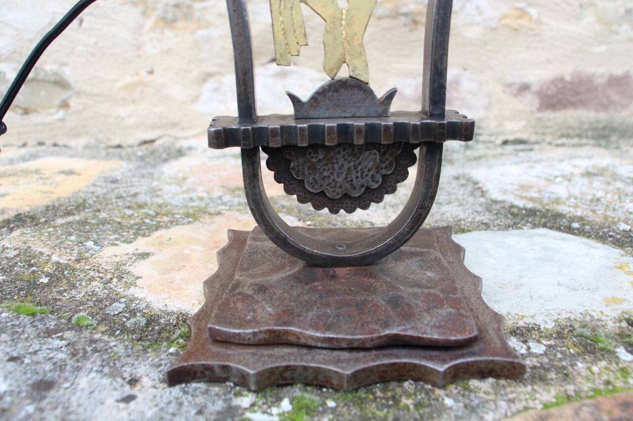 Lamp by edgar brandt in art deco wrought iron