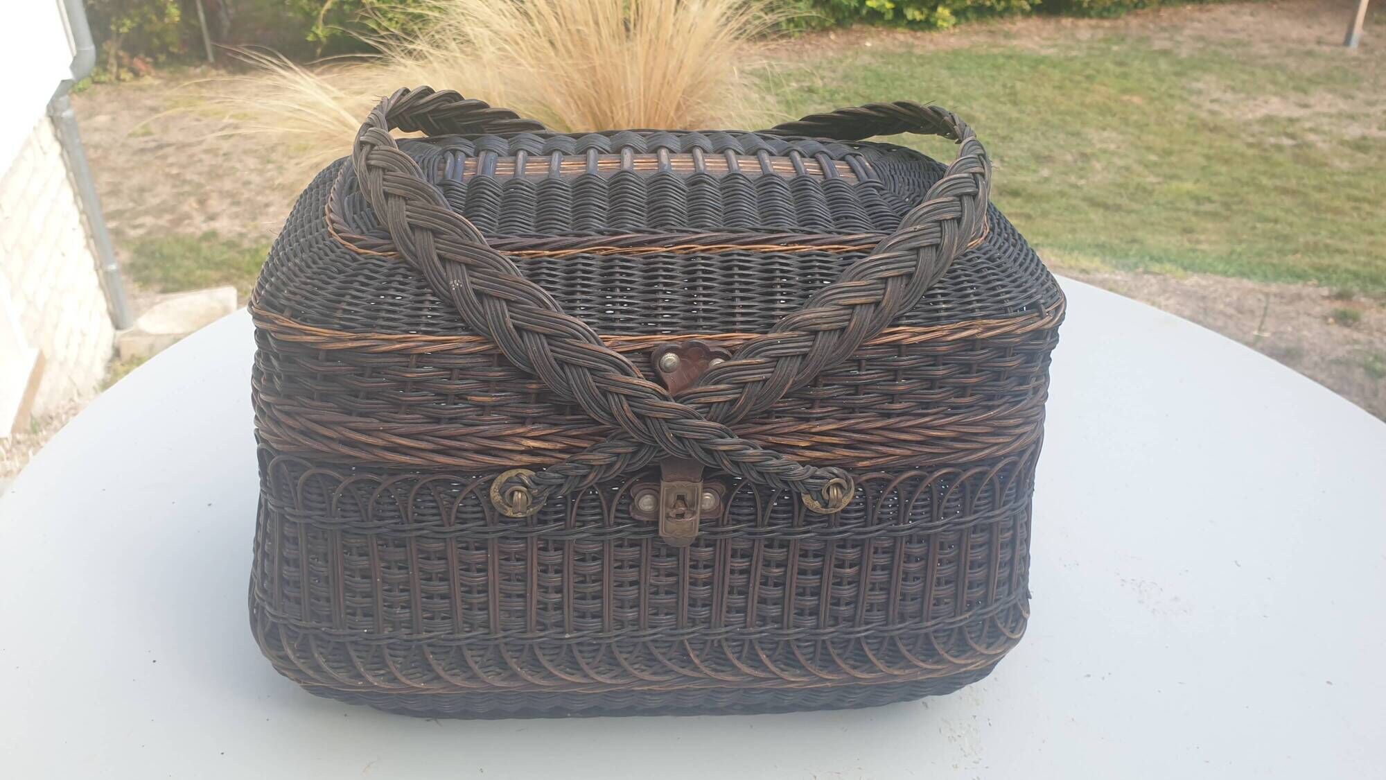 Old blackened Bressan wicker basket