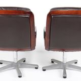 Pair of leather visitor armchairs by Eugen Schmidt