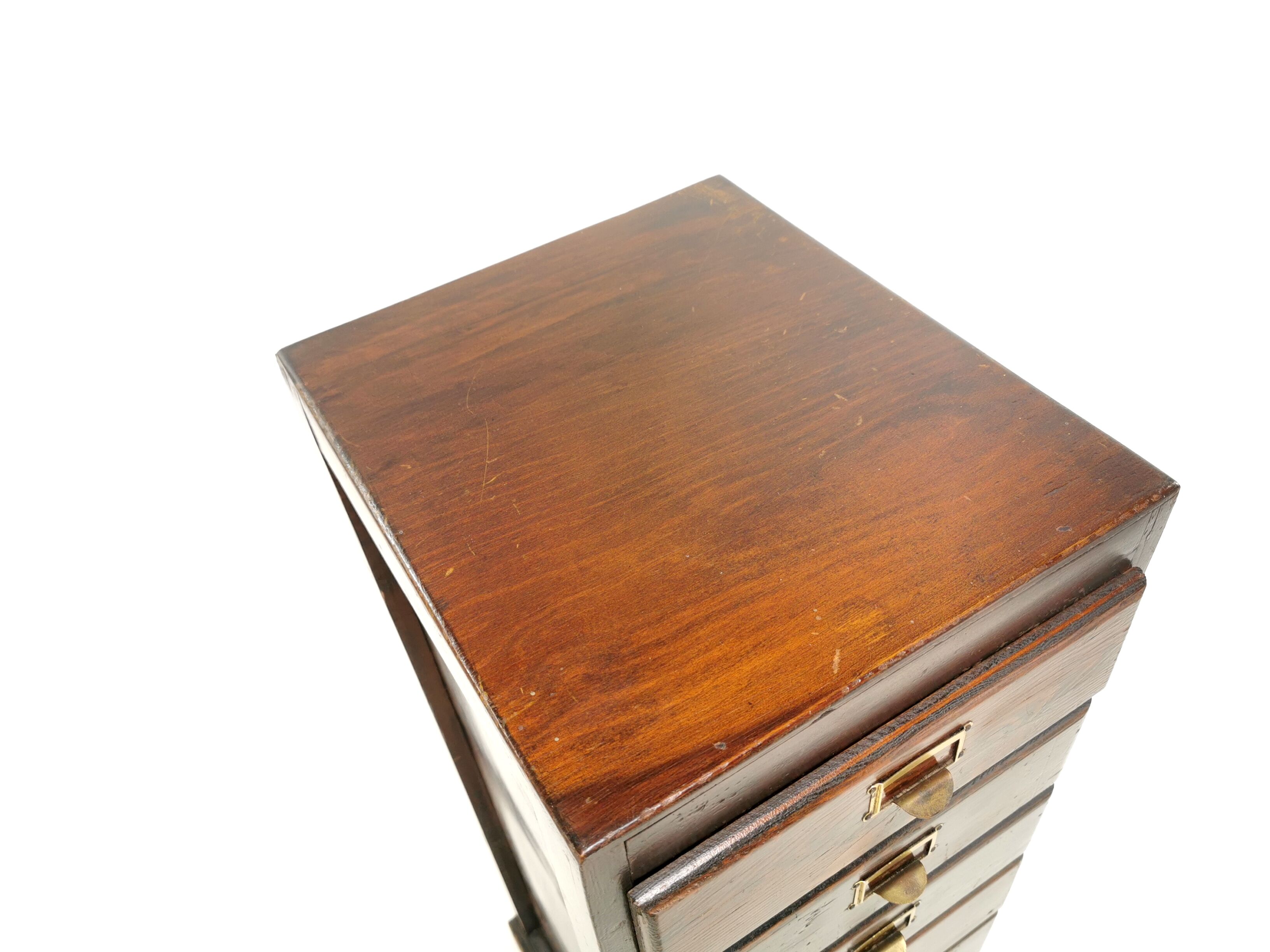 Vintage British bank of eight drawers filing cabinet