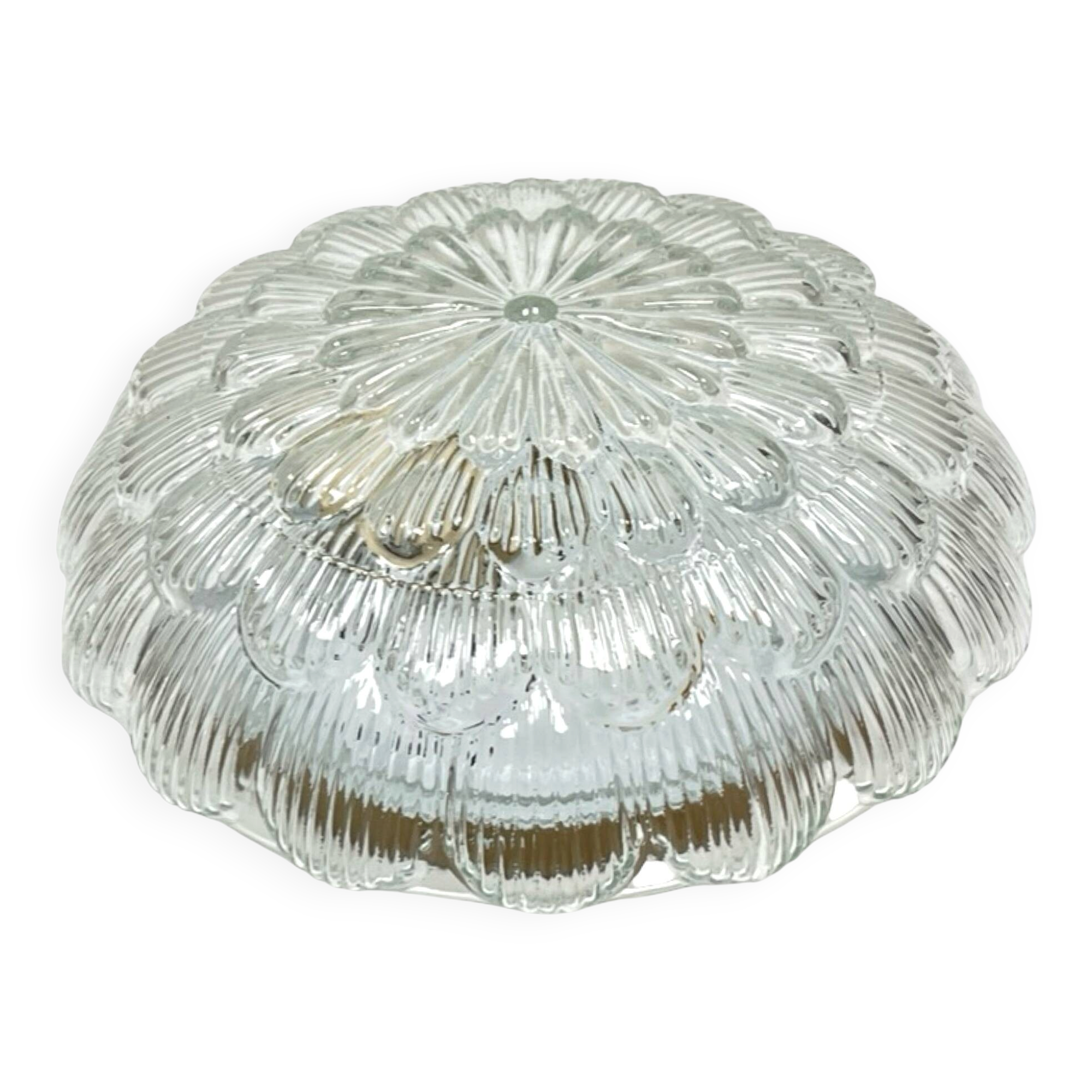 Massive Christmas tree glass ceiling lamp, Belgium, 1970s.