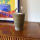 Mid-century style dark green ceramic vase, Gabriele Bucci Italy ca. 2000s