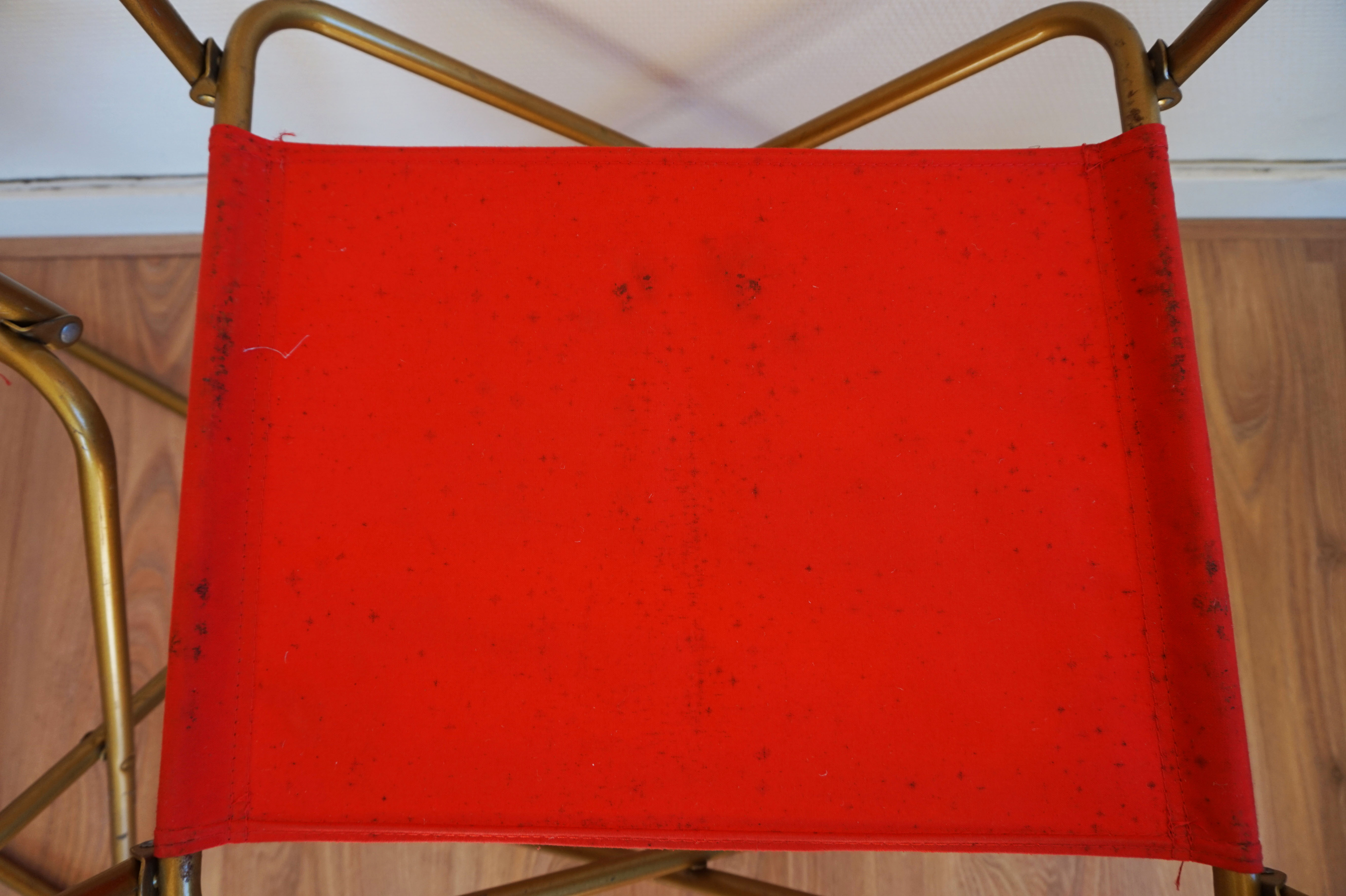 Red vintage pair of lafuma folding chairs
