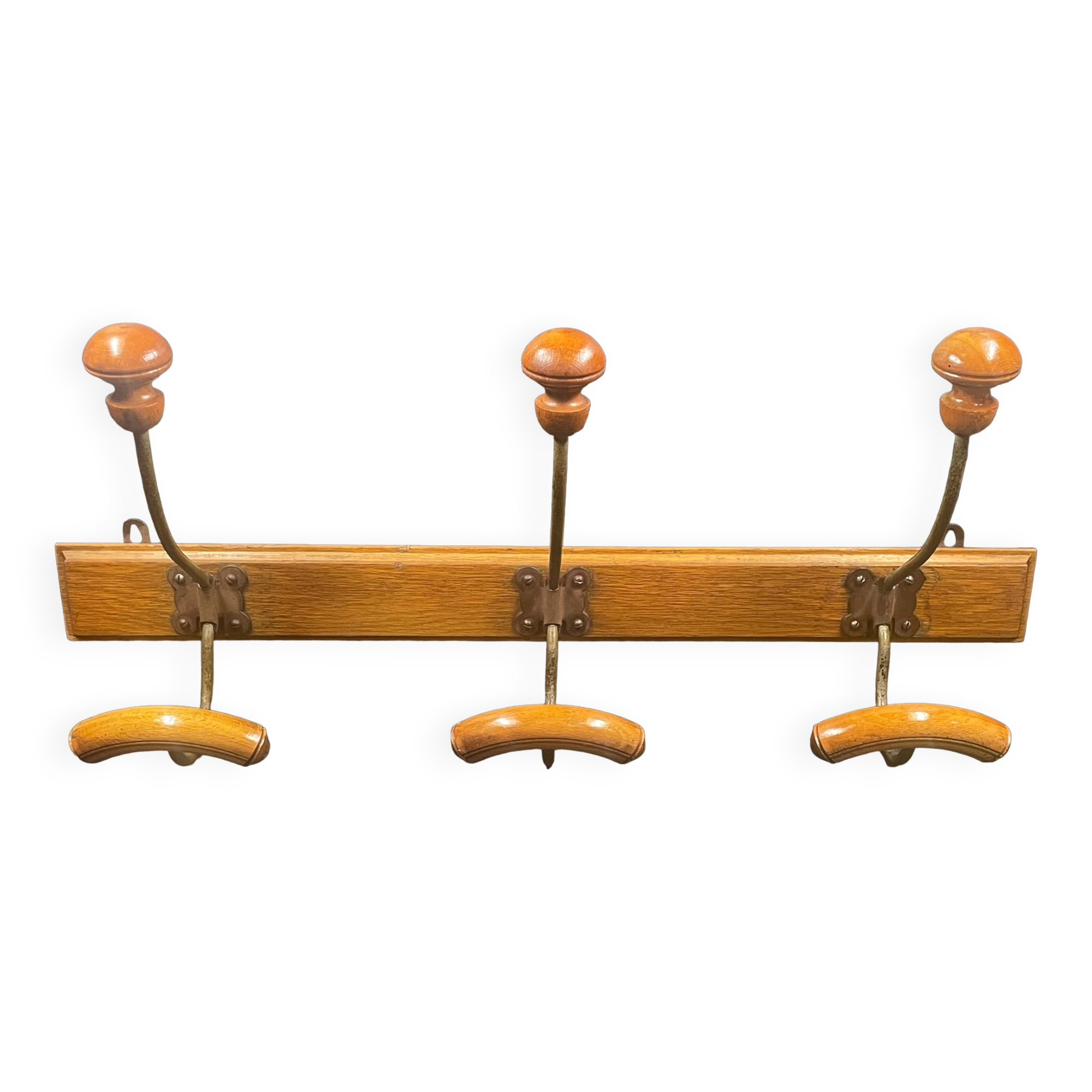 Old hooks - wooden coat rack