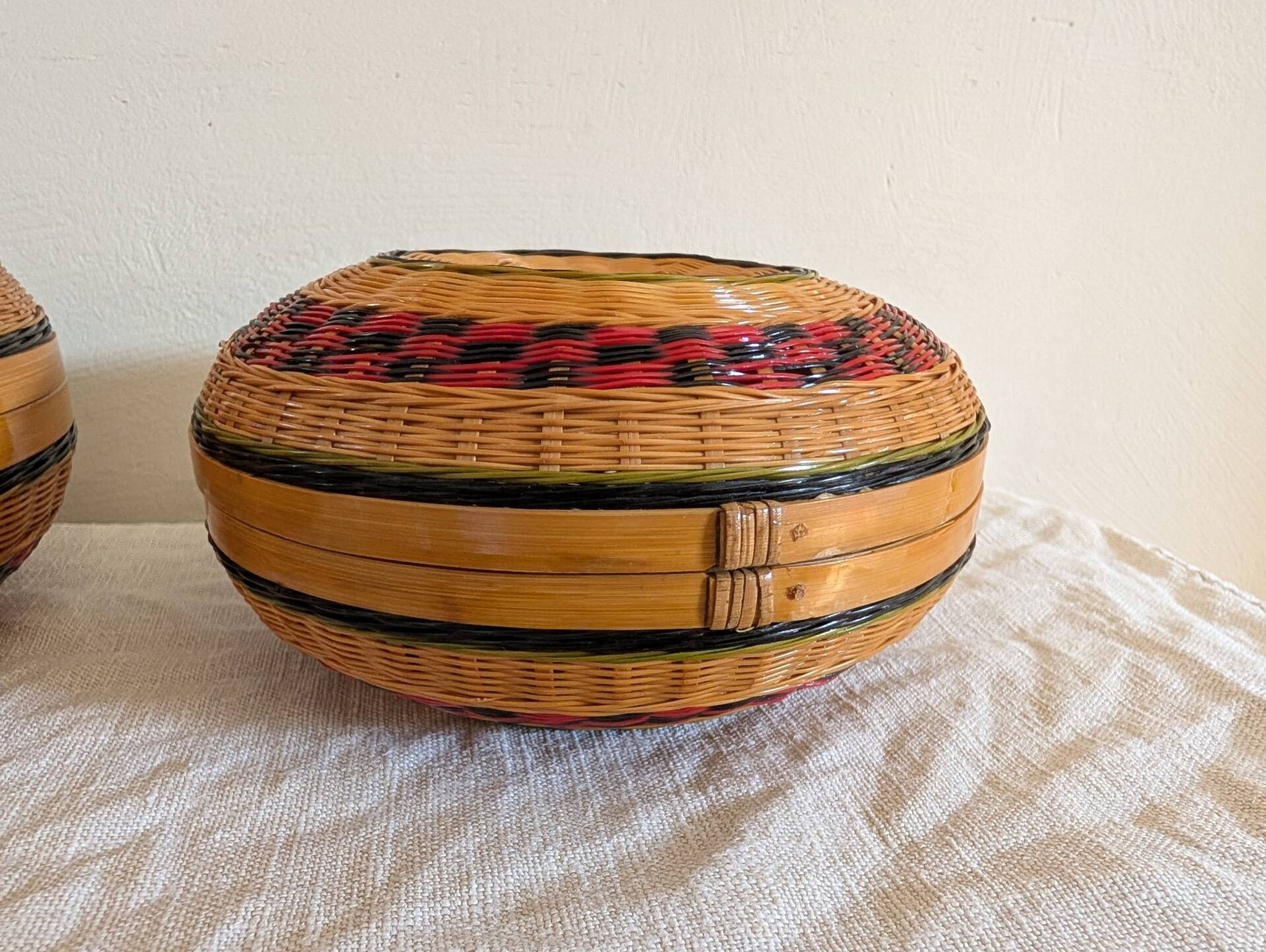 Set of three nesting bamboo boxes – China – 1980s