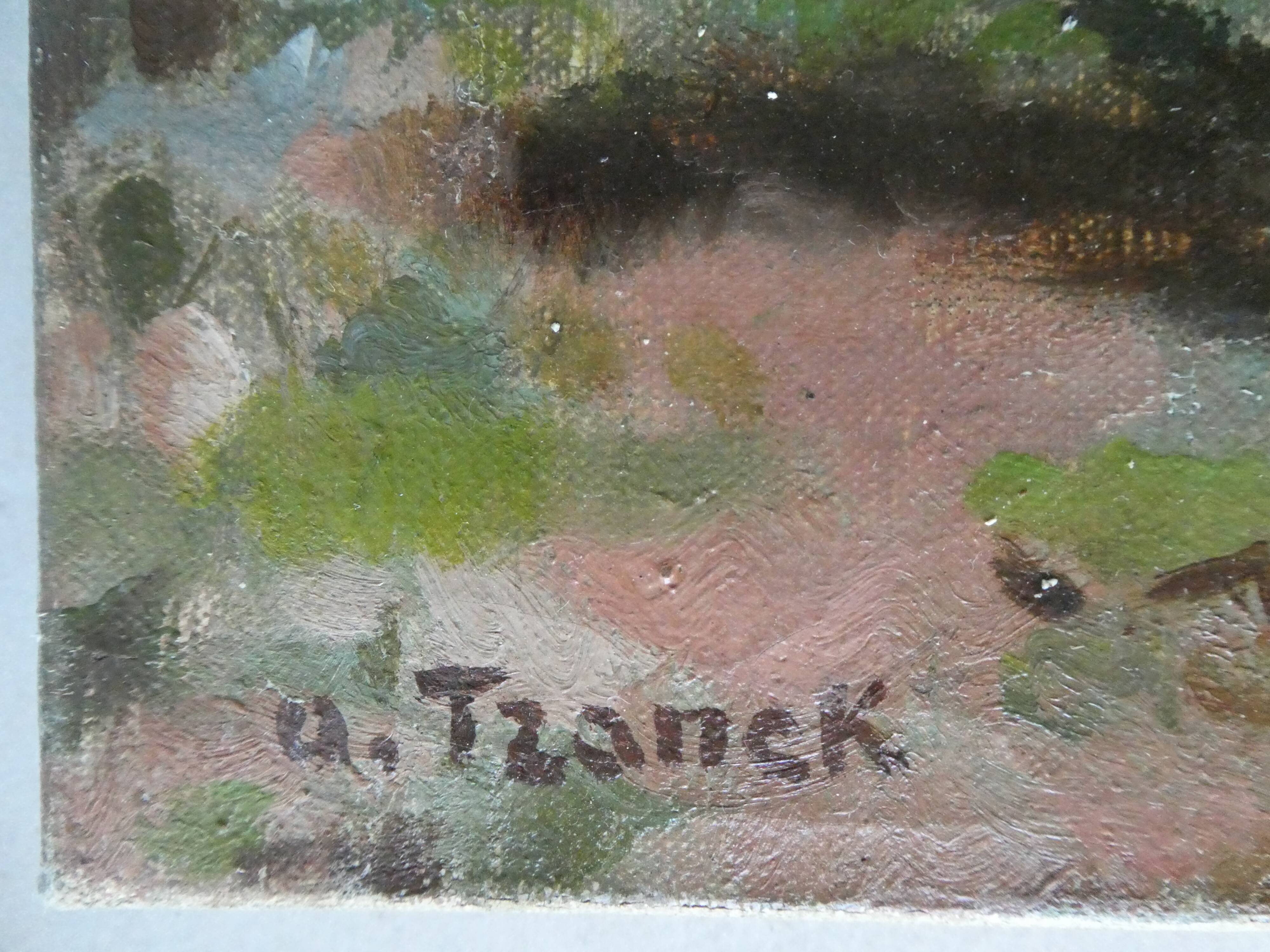 Tableau, huile sur toile, paysage de Provence, la Drome, années 40