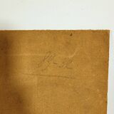 Table Painting Old landscape signed circa 1960