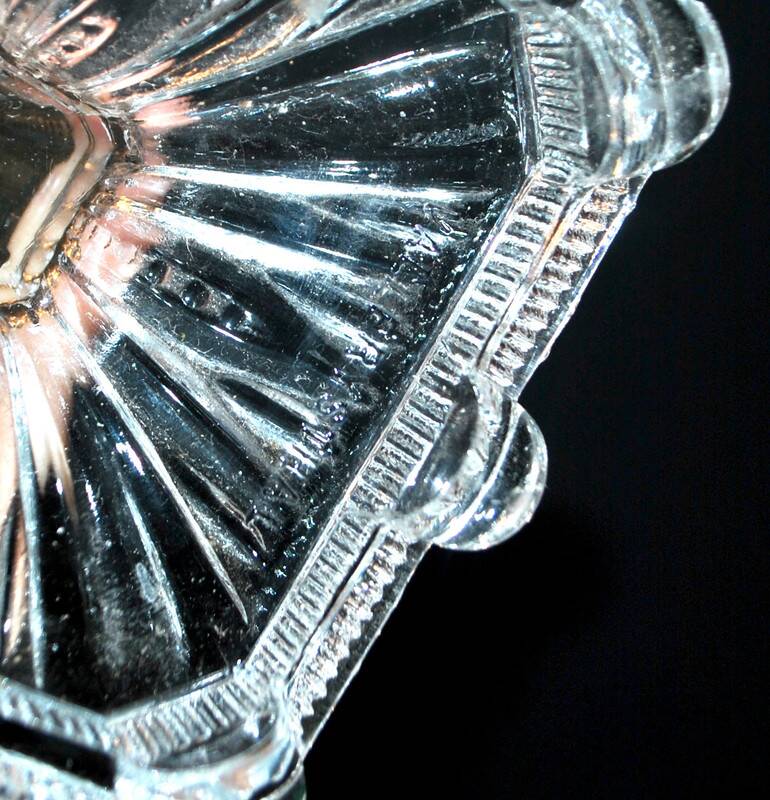 Set of 2 Egyptian-decorated candlesticks, Vallerysthal glassware, 1900