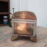 Old jewelry chest in solid brass
