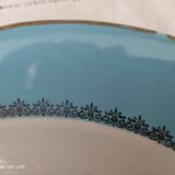 Round dish K&G Lunéville Badonviller France marli light blue floral decoration