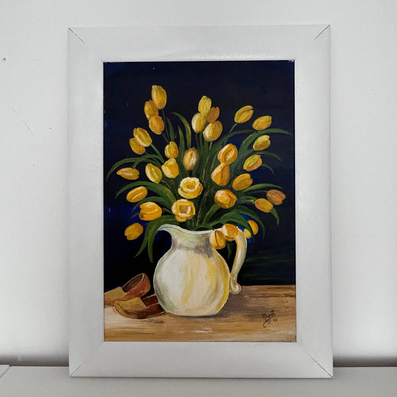 Yellow tulip bouquet painting