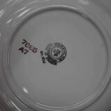 Set of 6 deep plates l'Amandinoise blue and gold outline 7885