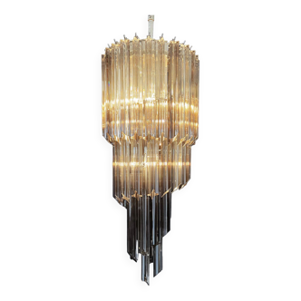 Vintage Italian Murano glass chandelier – 54 smoked prisms