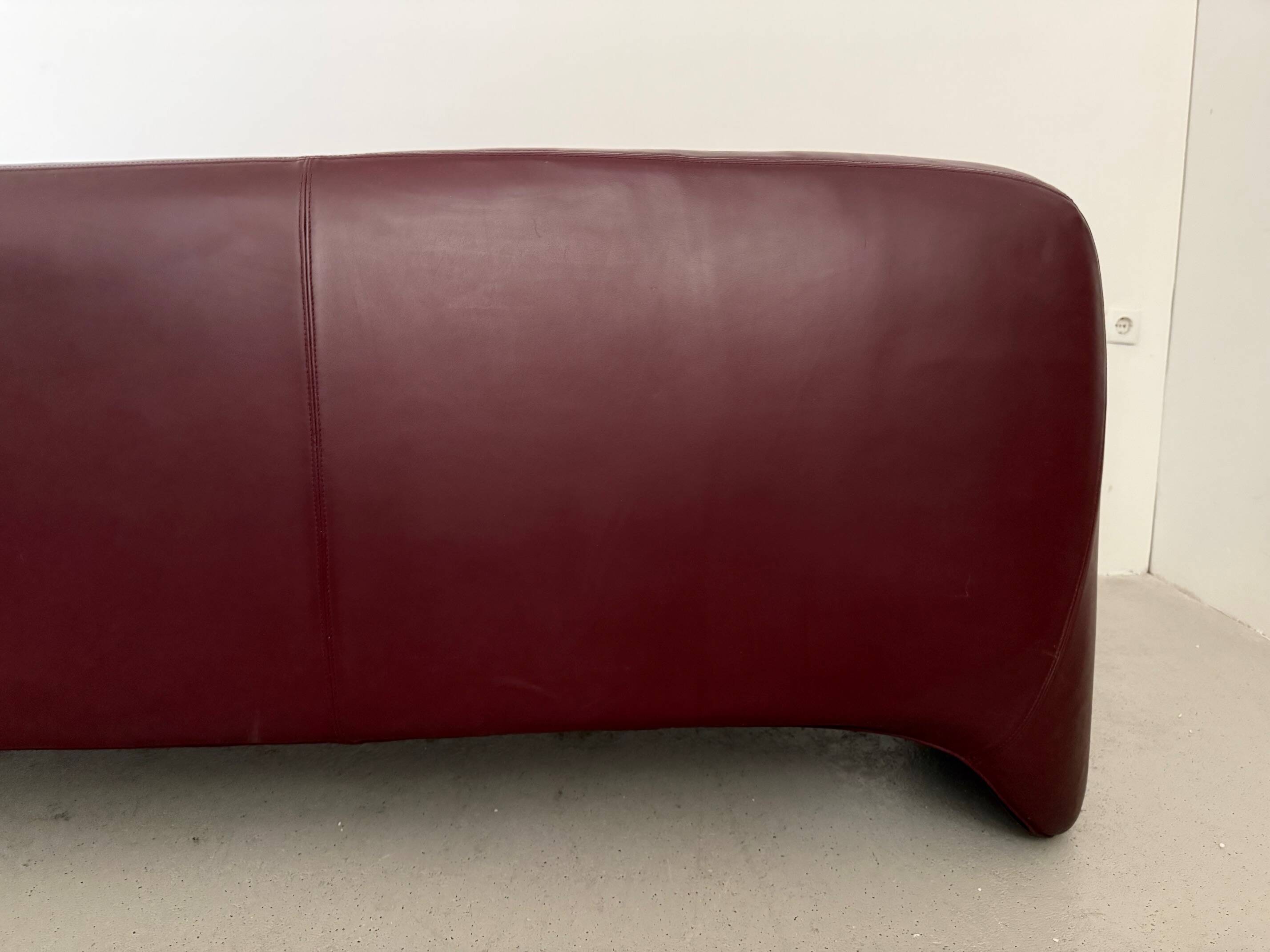 Sculptural 3-seater Leather Sofa by Cinova, Italy 1970s
