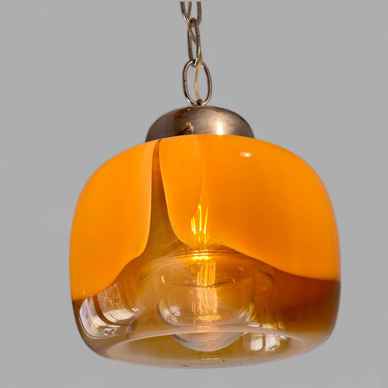 Large Murano Mazzega pendant light from the 70s