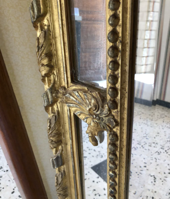 Bevelled golden mirror 170 x 105 cm
